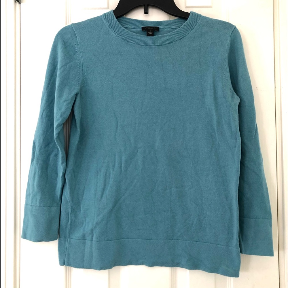 Ann Taylor 3/4 Sleeve Teal Shirt Size Small